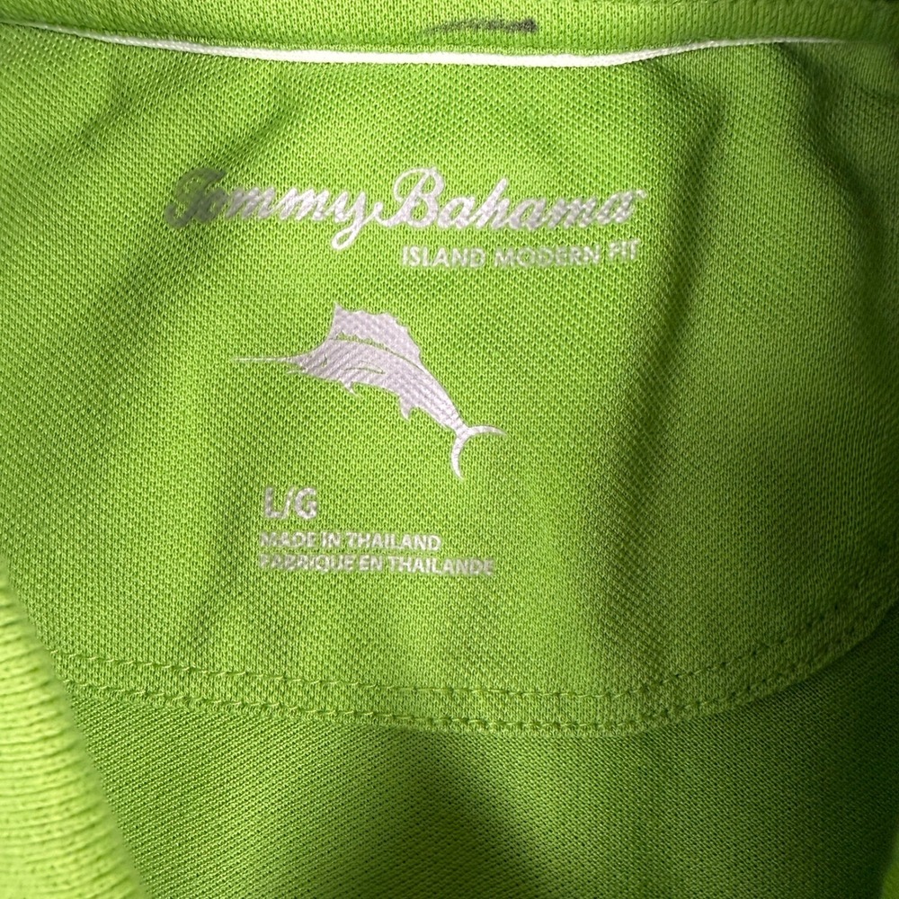 Tommy Bahama Mens Polo Shirt Island Large Modern Fit Green Logo - Picture 6 of 9